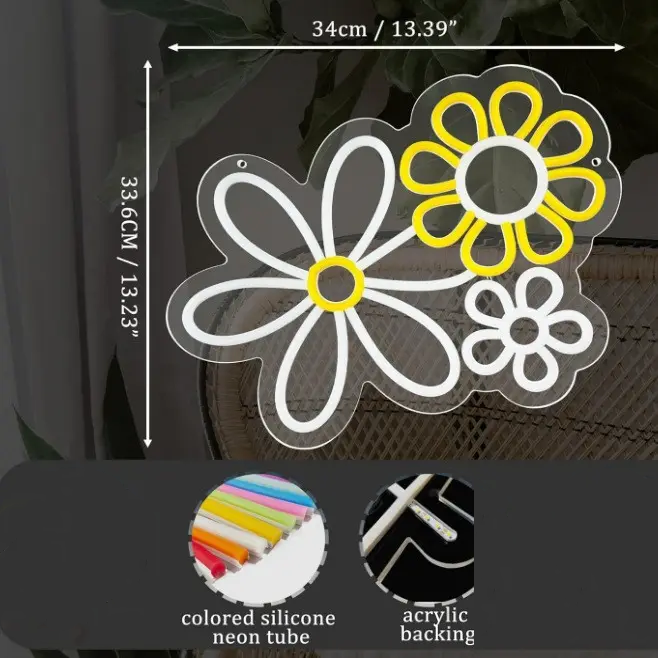 Little Daisy LED Neon Signs Flower Home Decor