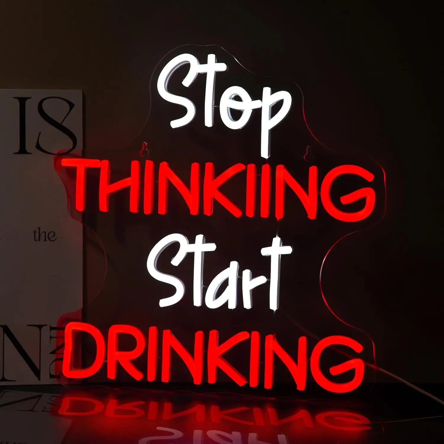Start Drinking Neon Signs Text Words LED Neon Nightclub Restaurant Shop Sign