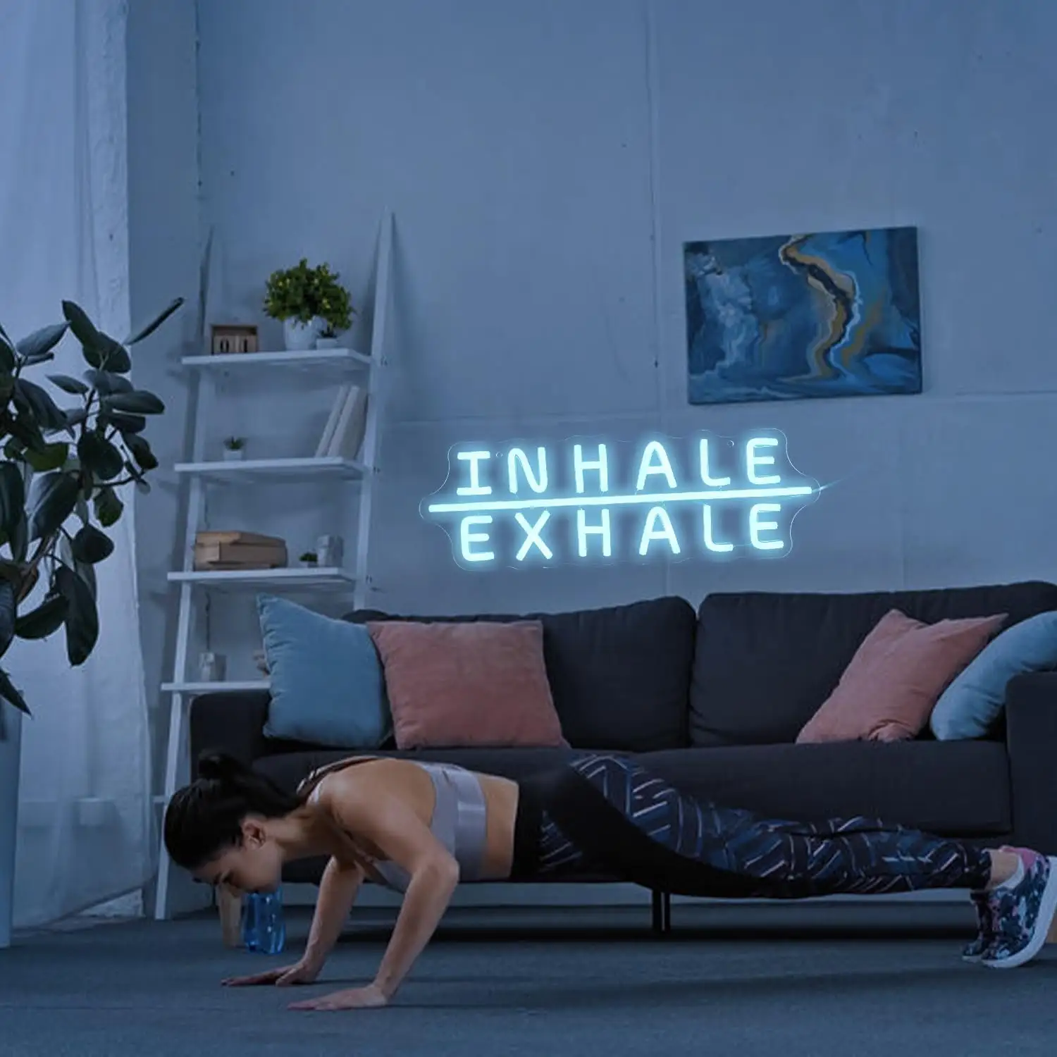 Inhale Exhale LED Neon Wall Decor for Gym