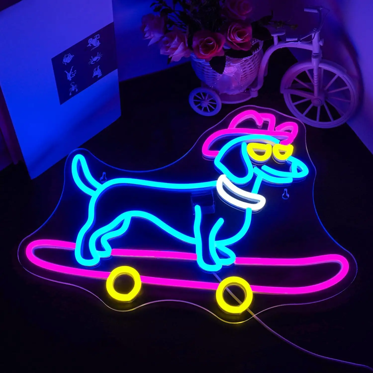 Cool Dachshund Neon Signs Wall Decoration for Dog Lovers Pet Shop