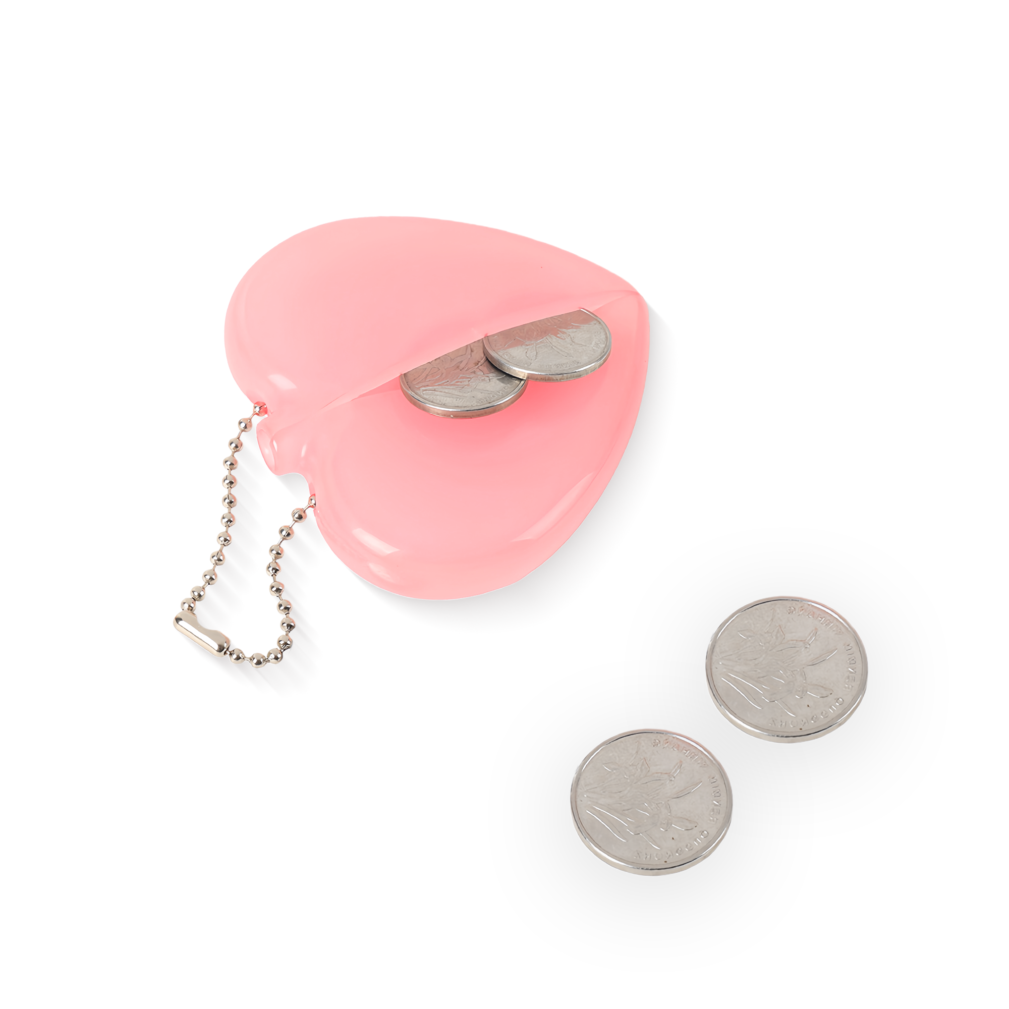 Rubber Heart-shaped Coin Purse Keytag