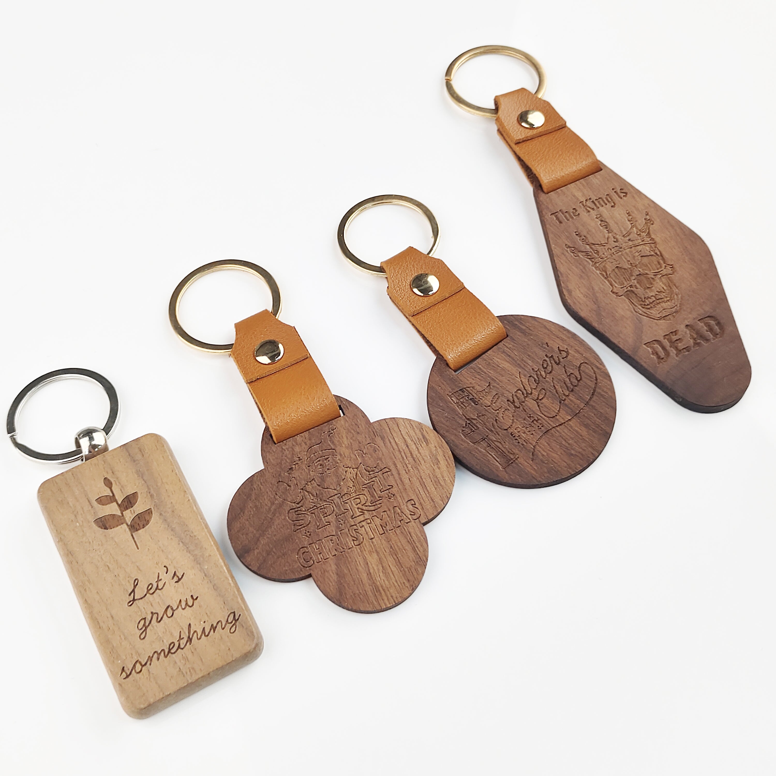Custom Black Walnut Wood Keychain Laser Engraving Logo