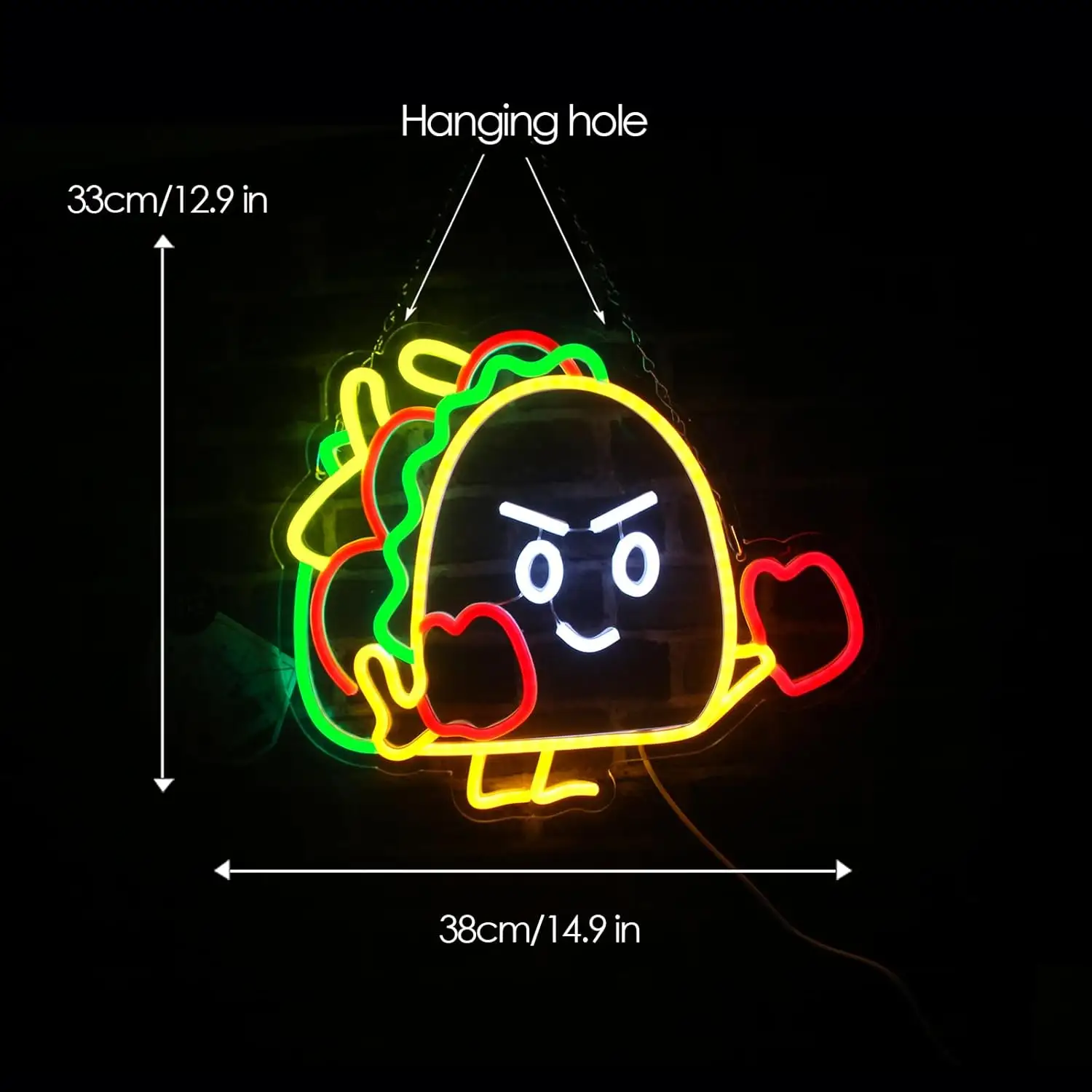 Sandwich Neon Signs Taco-Shaped Led Neon Children's Store Restaurant Decor