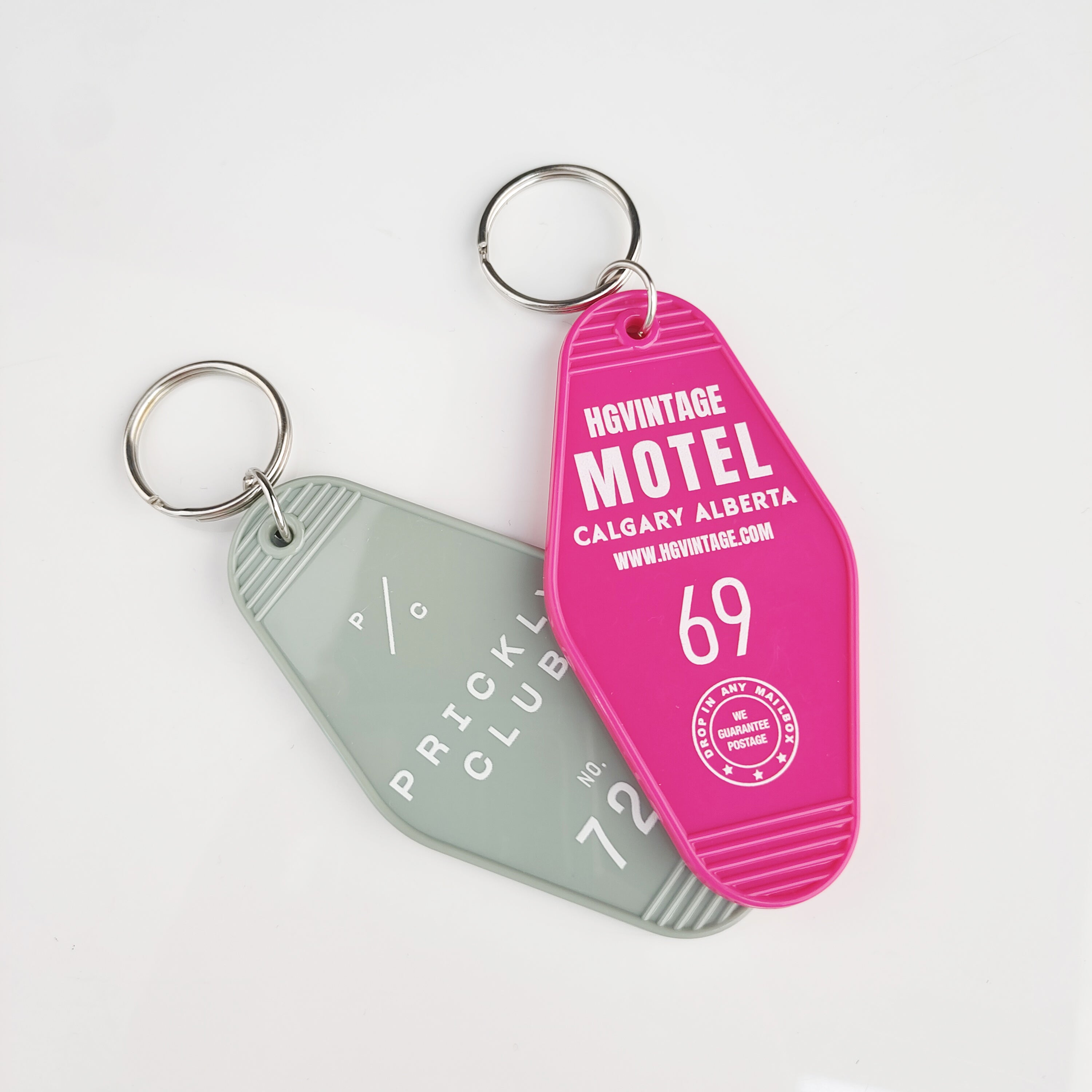 Custom Vintage Hotel Motel Keychain with Logo and Room Number