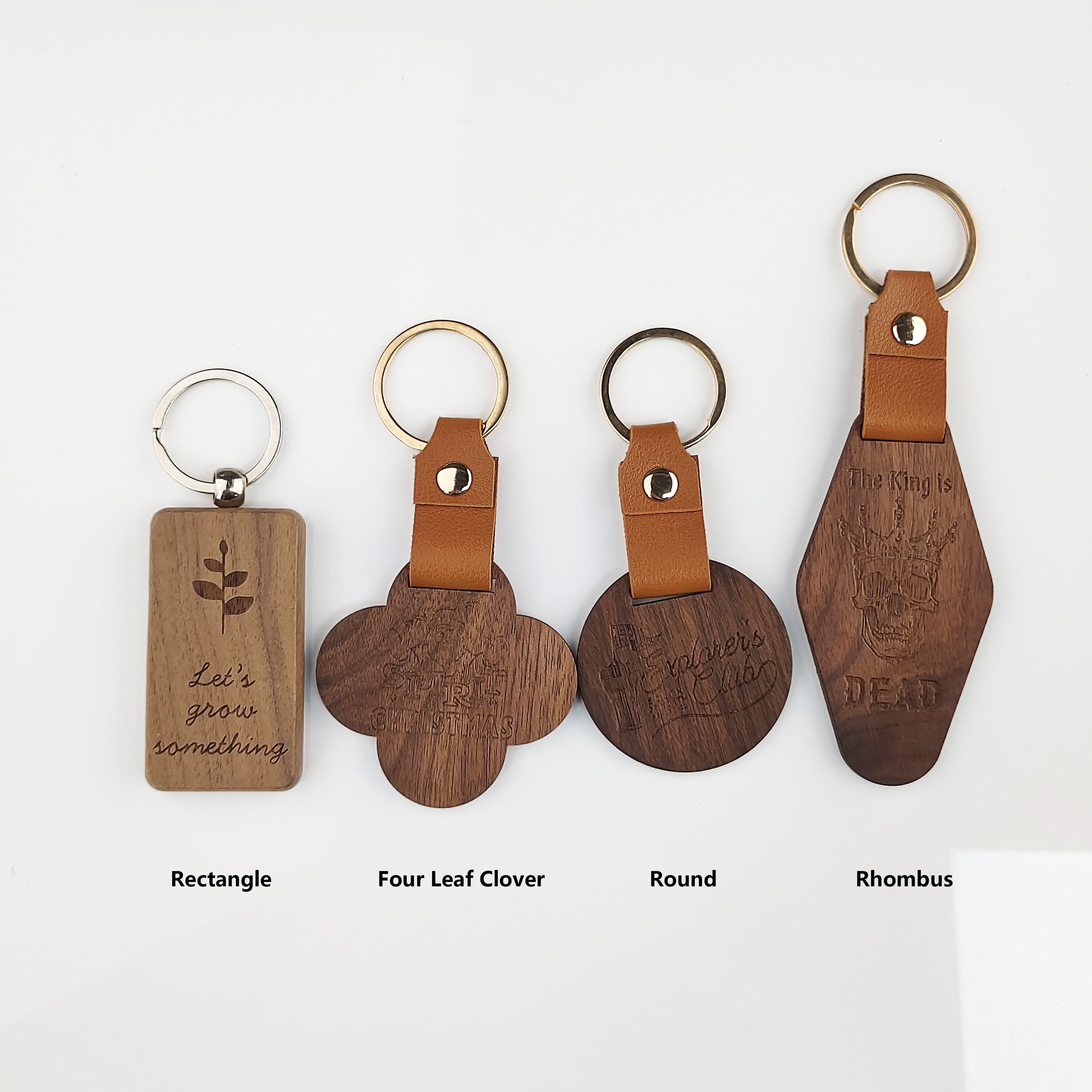 Custom Black Walnut Wood Keychain Laser Engraving Logo