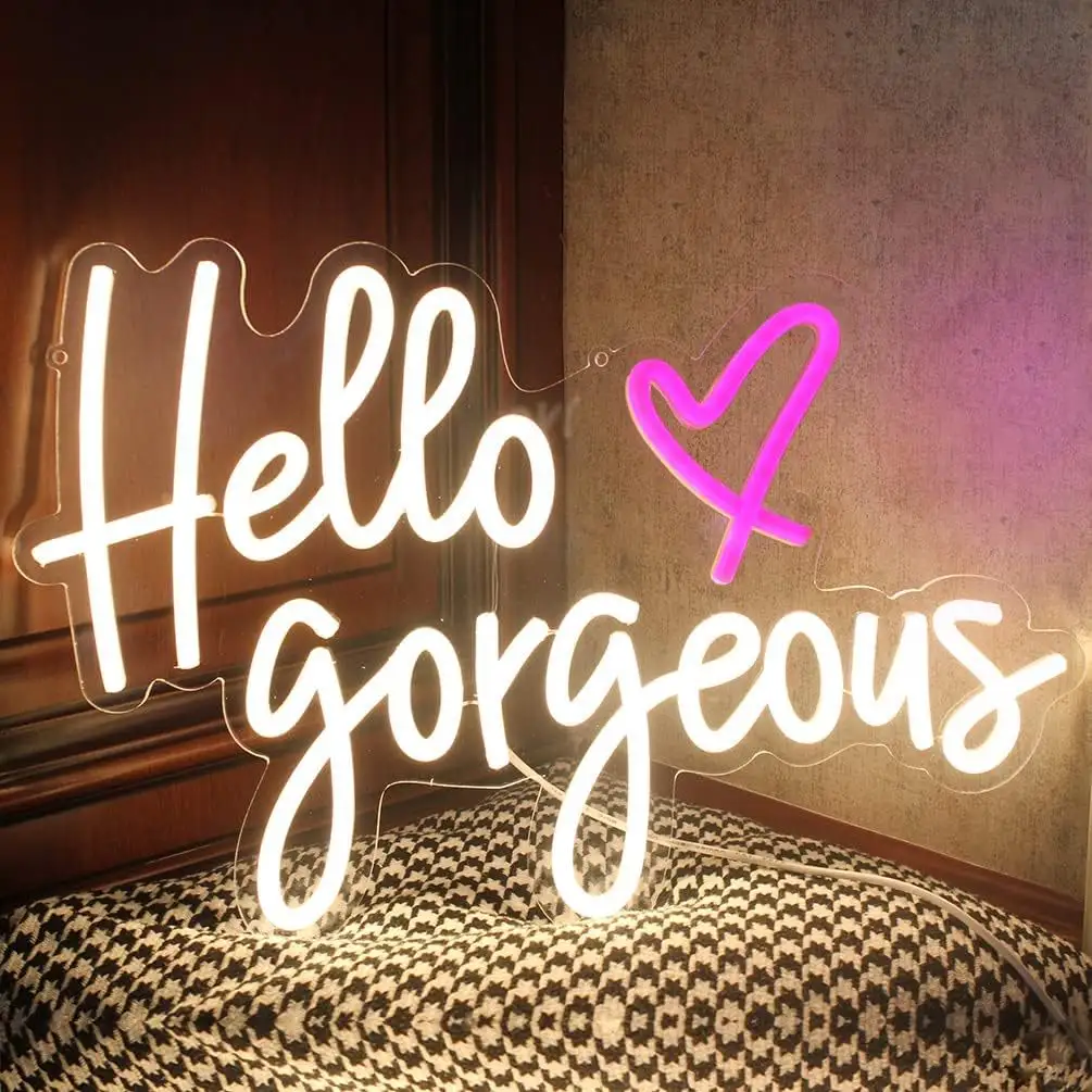 Hello Gorgeous LED Neon Wedding Parties Acrylic Neon