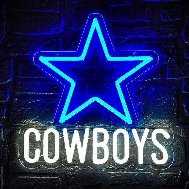 Cowboys Neon Signs Kids Teens Birthday Decorations