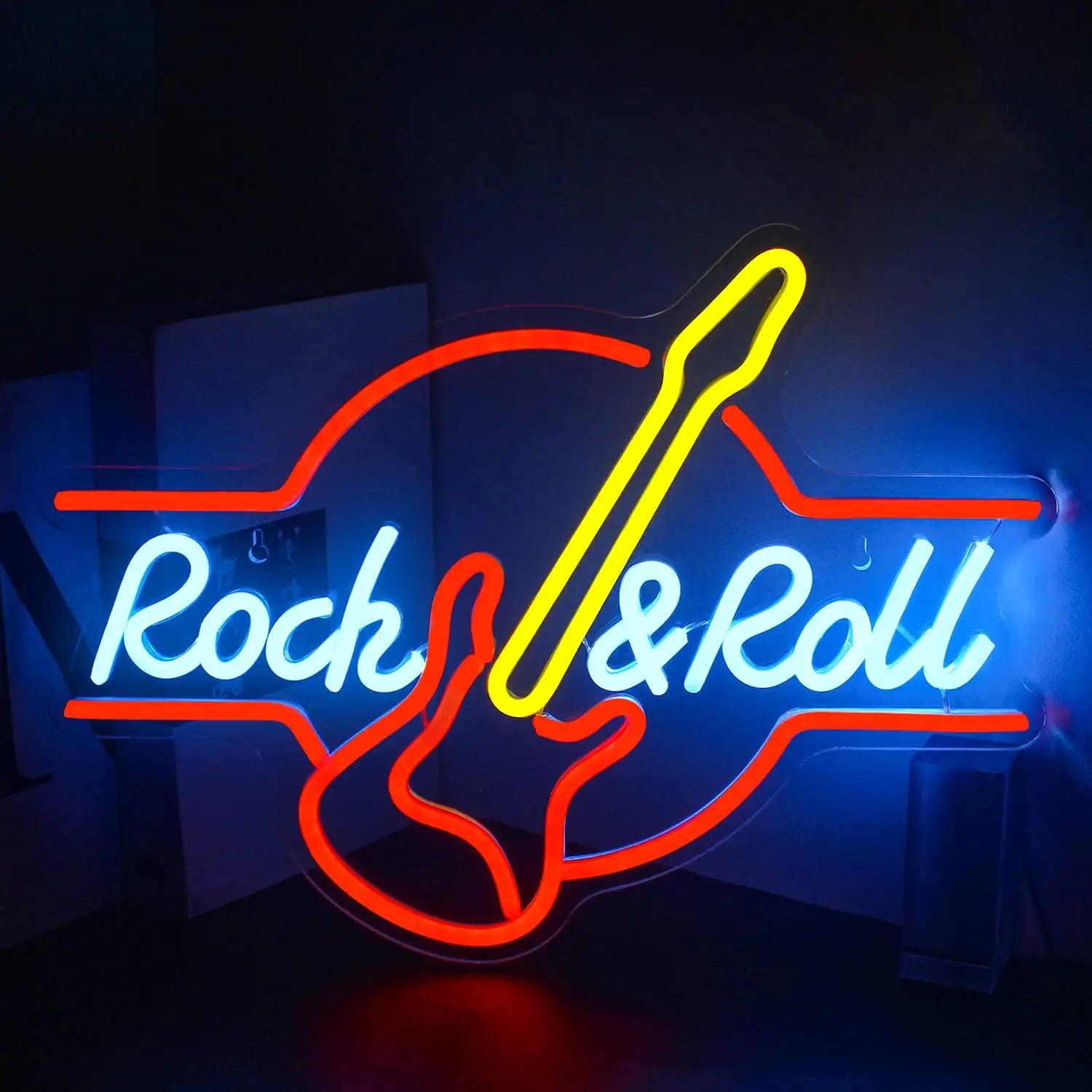 Rock Roll LED Neon Guitar Neon Signs Music Club Decor