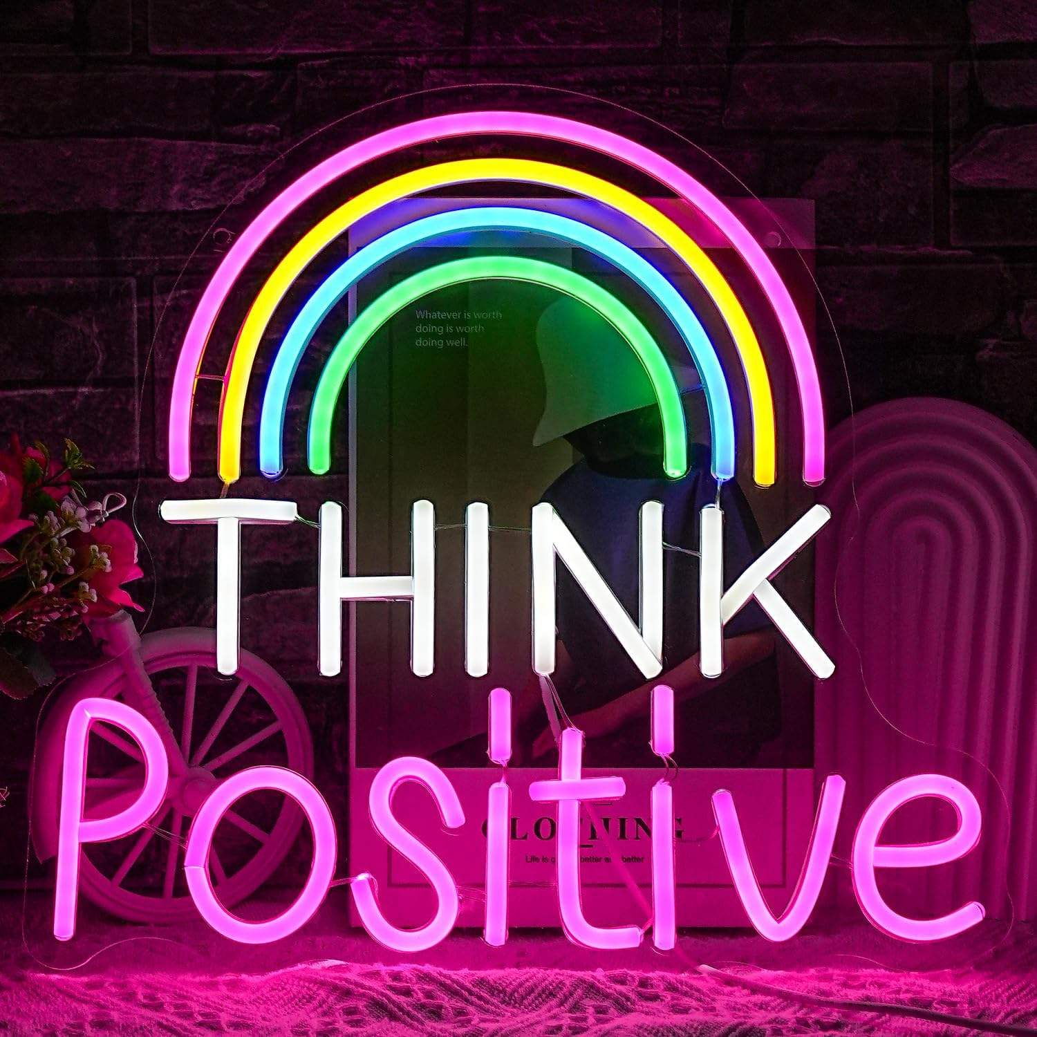 Think Positive LED Neon Sign For Kid's Gifts