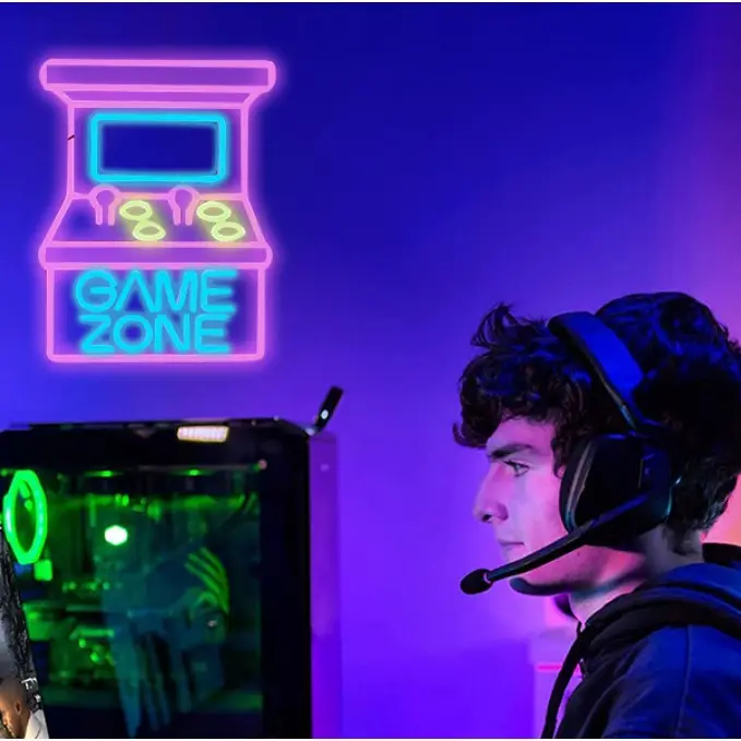 Game Zone Neon Signs E-Sports Room Bedroom Decoration Game Room Decor
