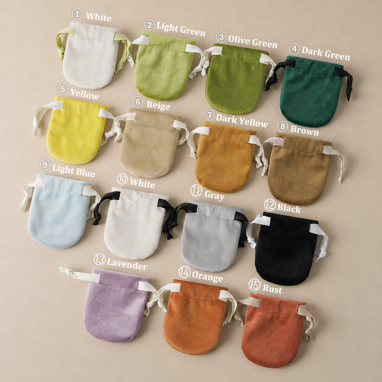 Luxury 12*9cm Velvet Drawstring Jewelry Pouch, Necklace Earrings Storage Small Items Organizer
