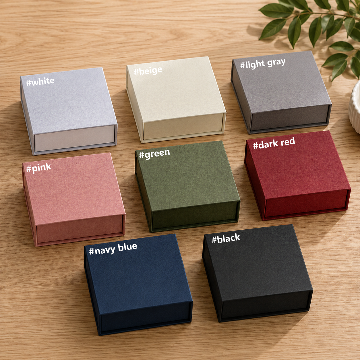 100pcs Custom Magnetic Jewellry Storage Box, 9*9*3.5cm Flip Box with Sponge, Logo Hot Stamping