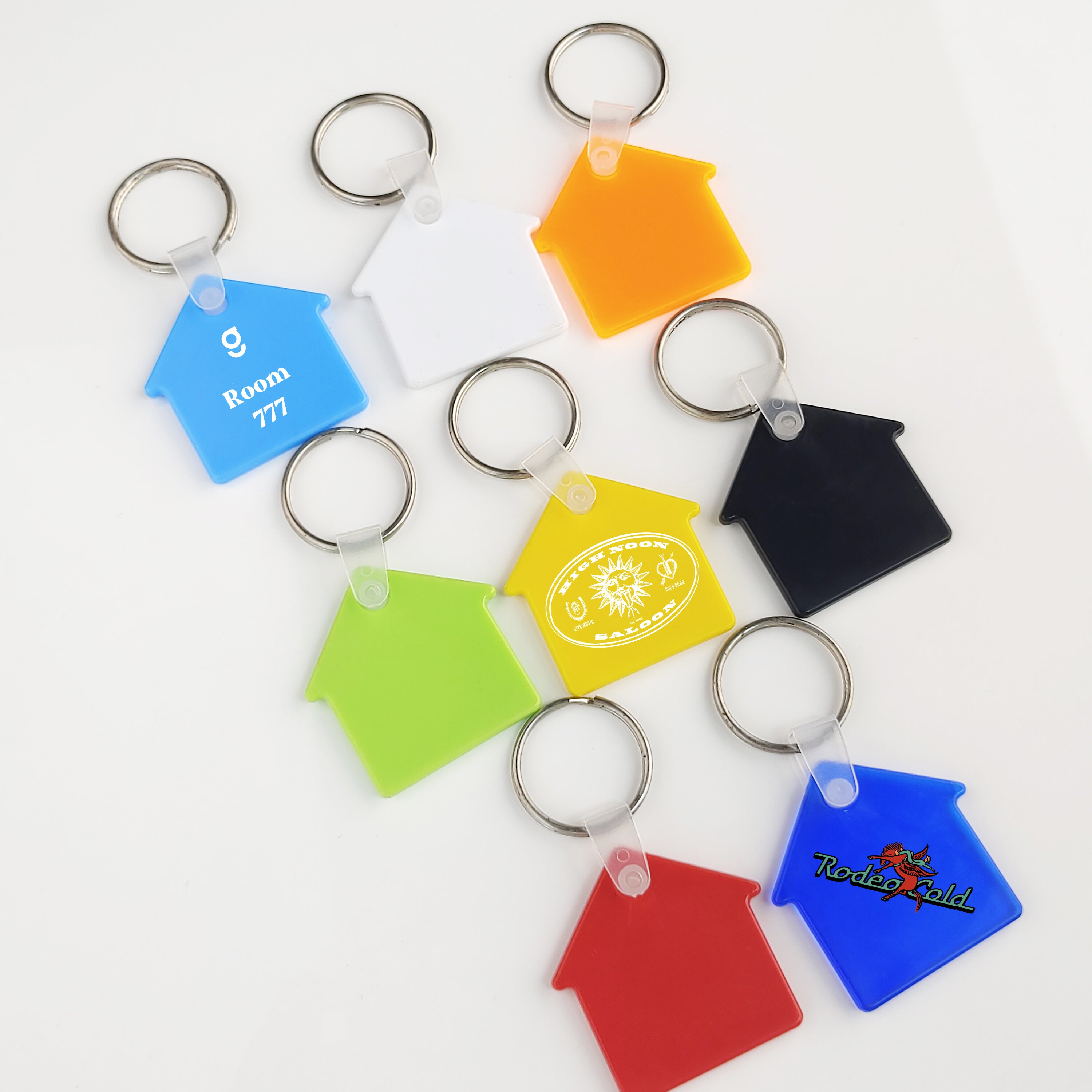 Custom House Shape Keychain with logo for hotel and motel