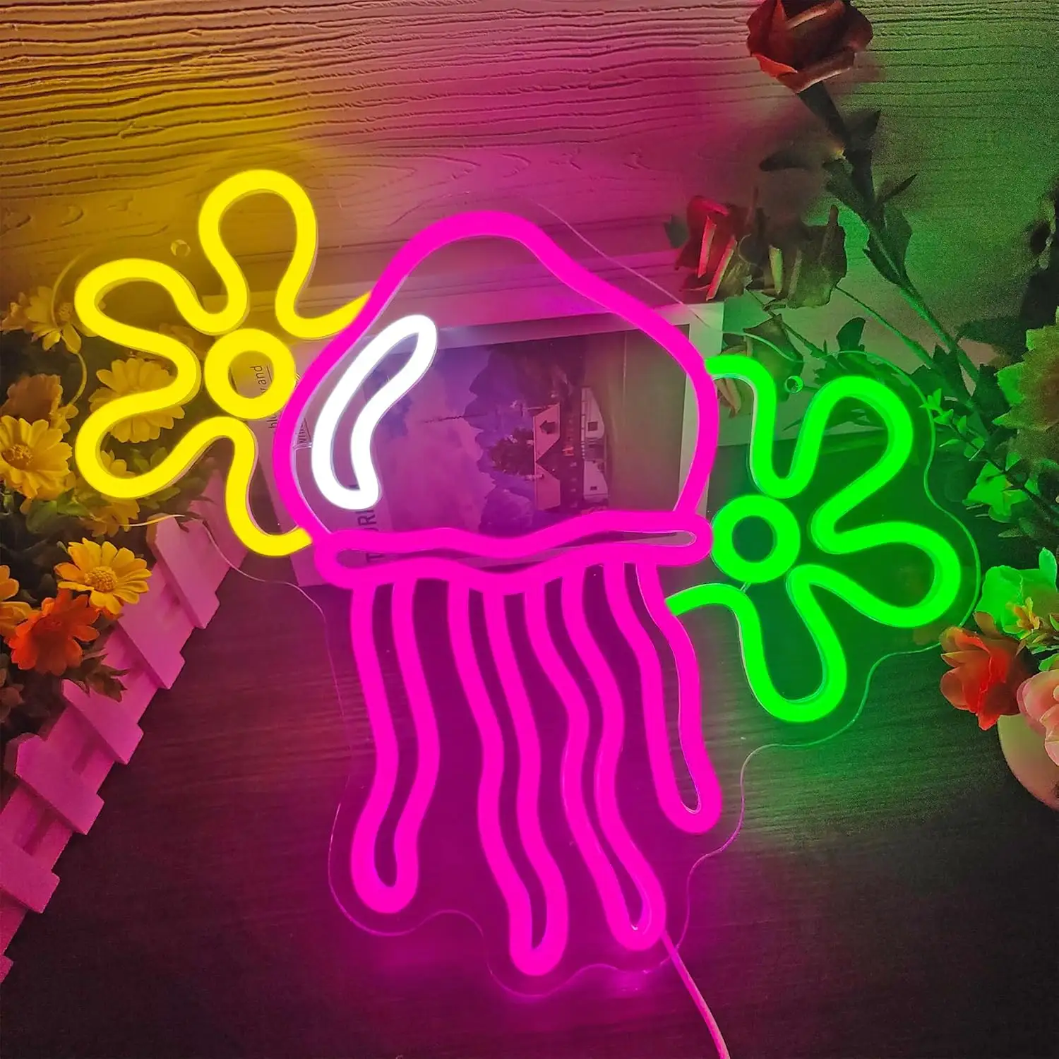 Jellyfish LED Neon Home Bedroom Game Room Decor
