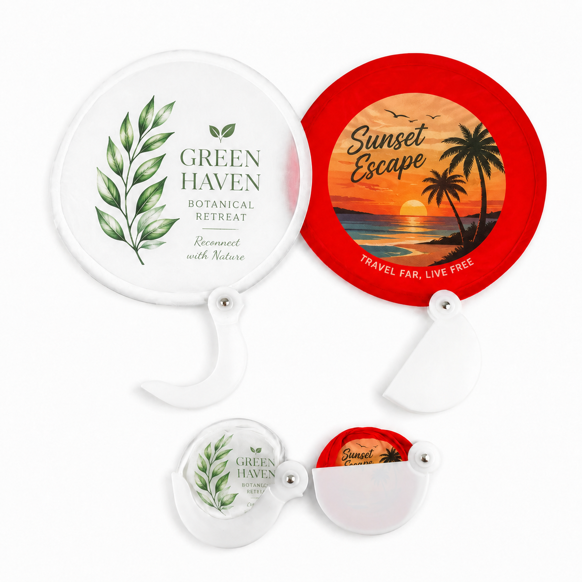 100pcs Custom Foldable Fans Flying Disc with Logo for Outdoor Events & Promotion