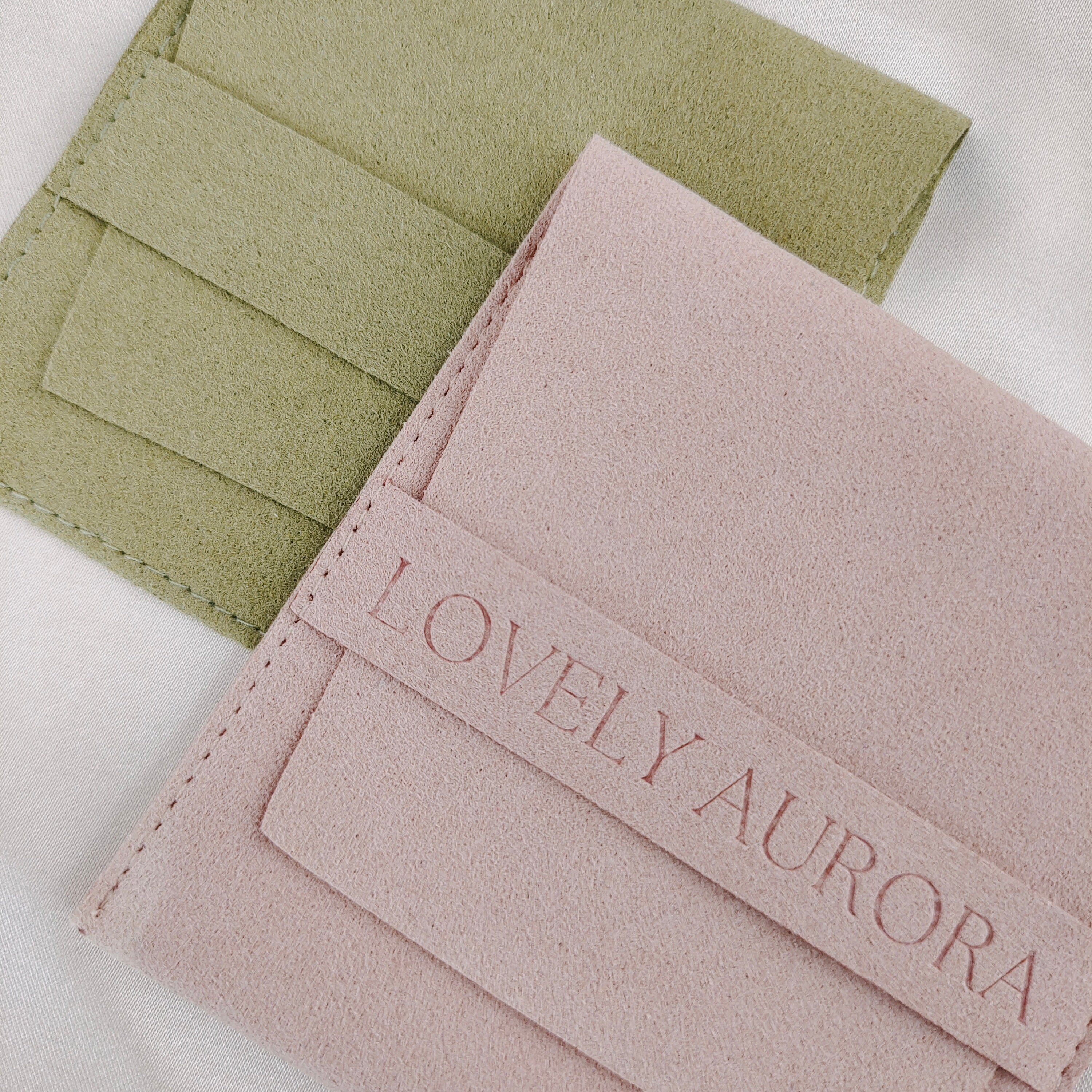 Envelope Style Custom Microfiber Jewelry Pouch with Branded Logo