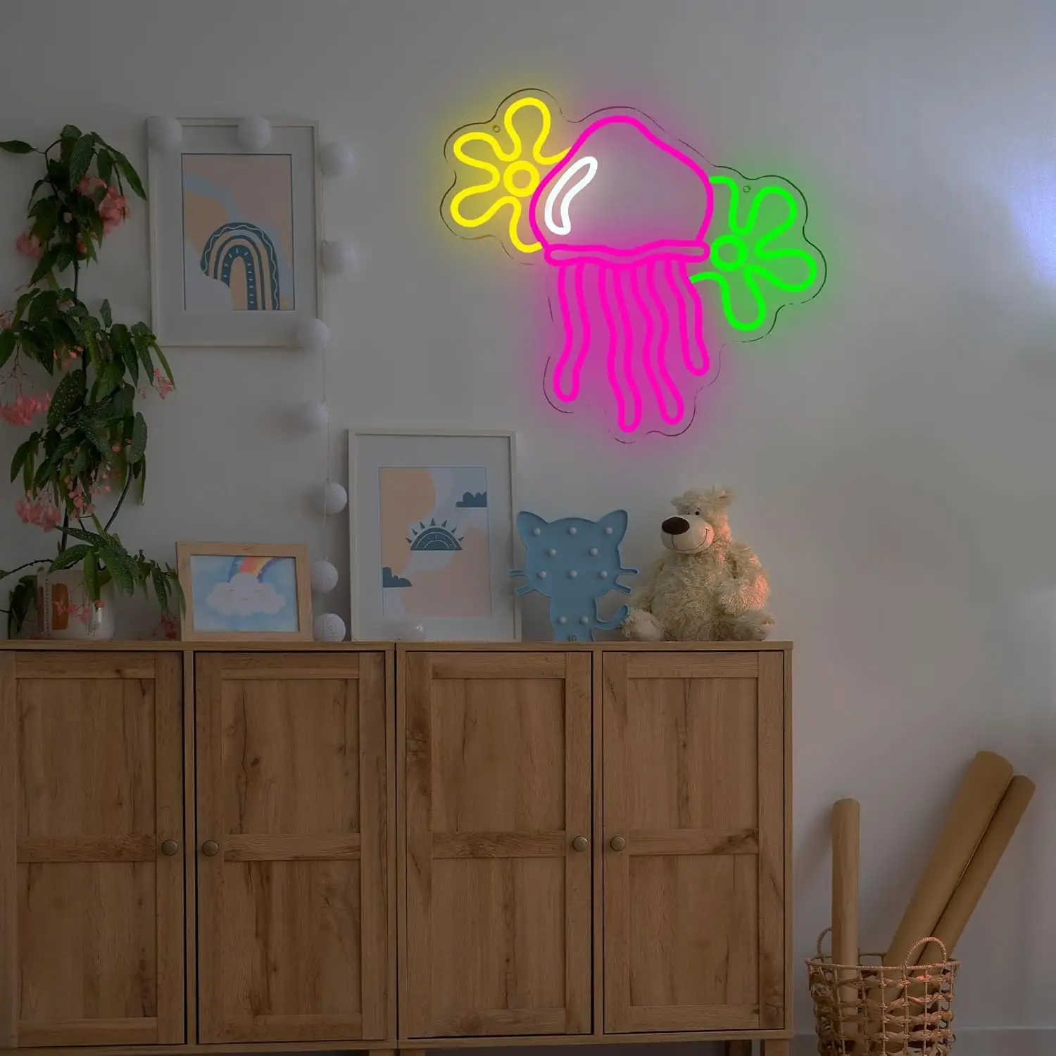 Jellyfish LED Neon Home Bedroom Game Room Decor