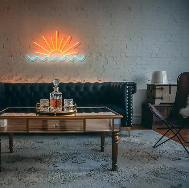 Sunset Sunrise Neon Signs Seaside Villa Store Bar Decor Room Neon Light