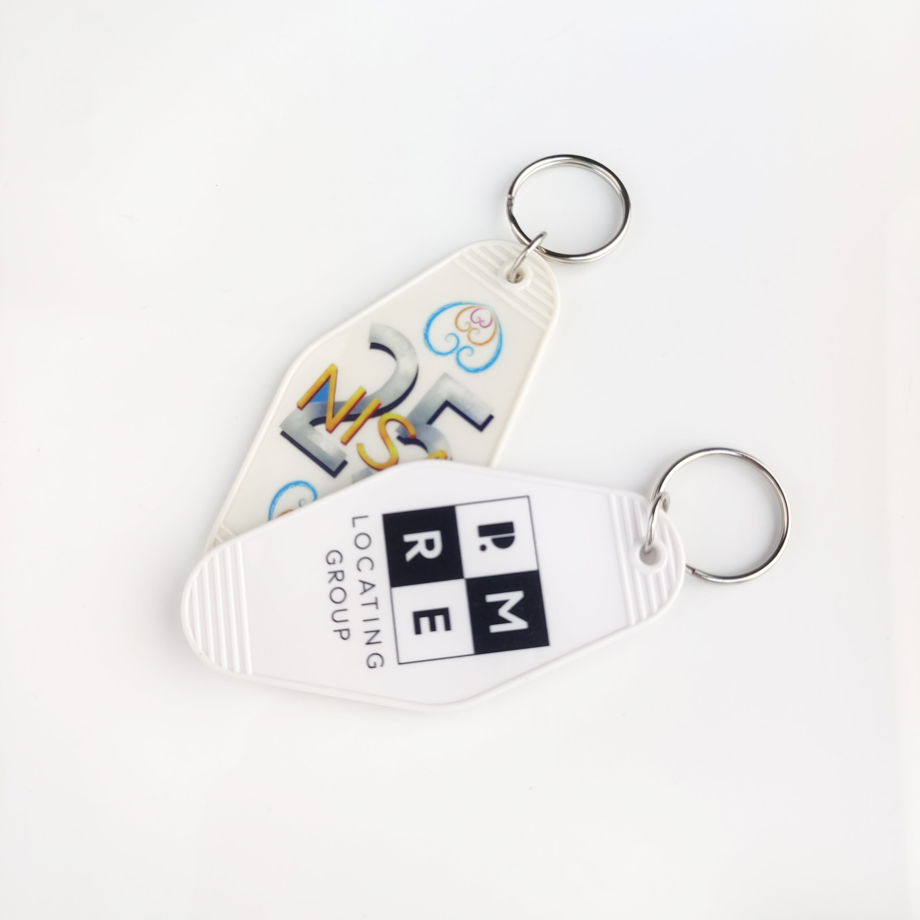 Custom Vintage Hotel Motel Keychain with Logo and Room Number