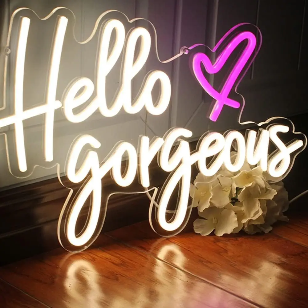 Hello Gorgeous LED Neon Wedding Parties Acrylic Neon