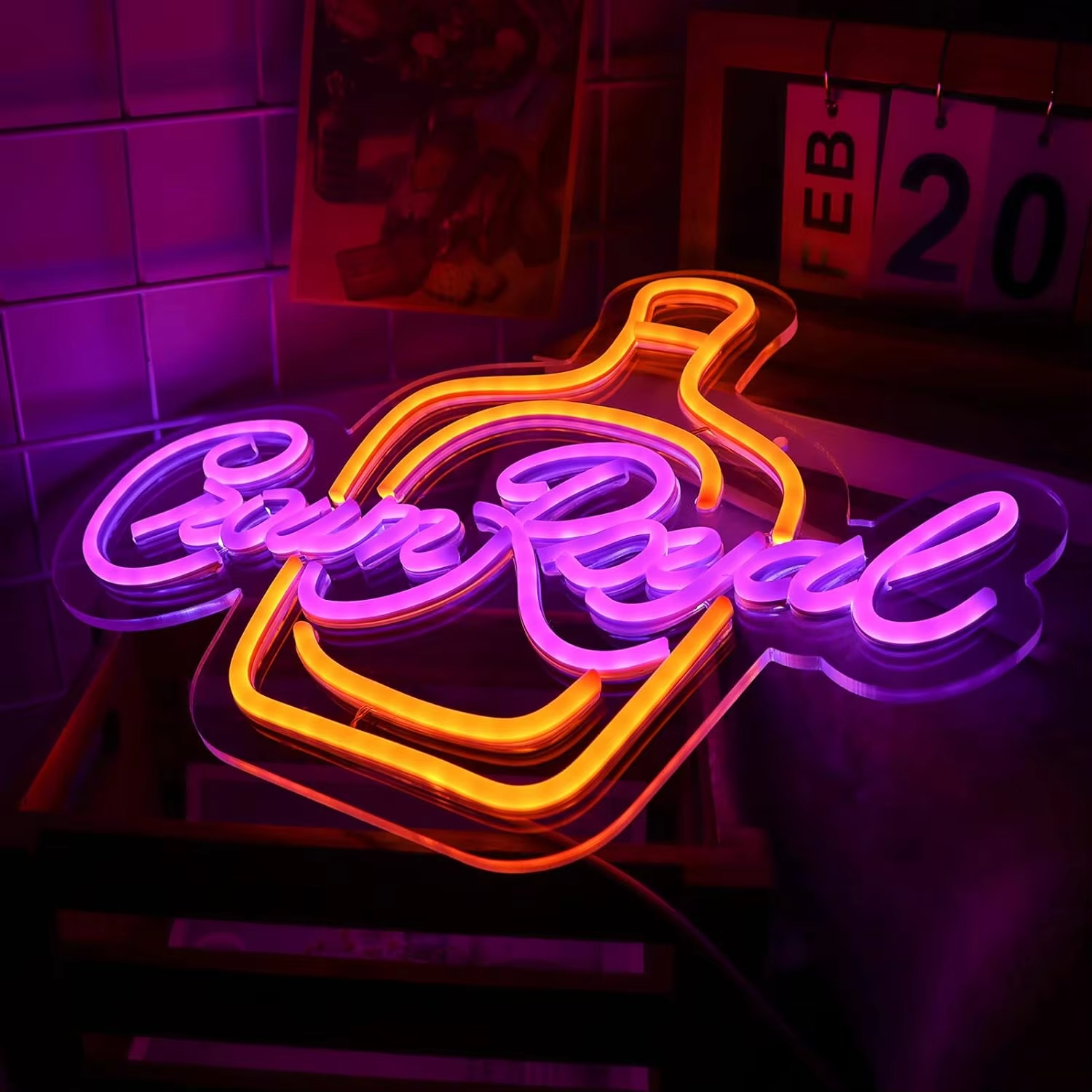 Garage Bar Club Neon Wall Decor Whiskey LED Sign Bachelor Party Decor