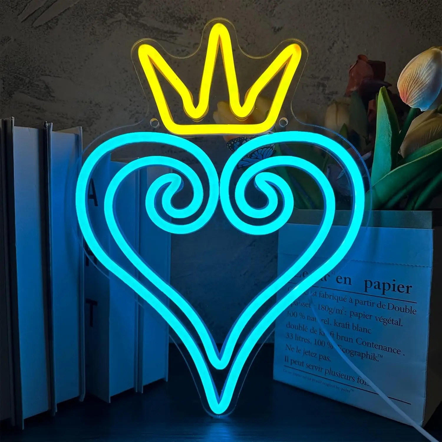 Blue Kingdom Hearts Neon Signs | Anime Neon Lights for Wall Decor | Home Decor