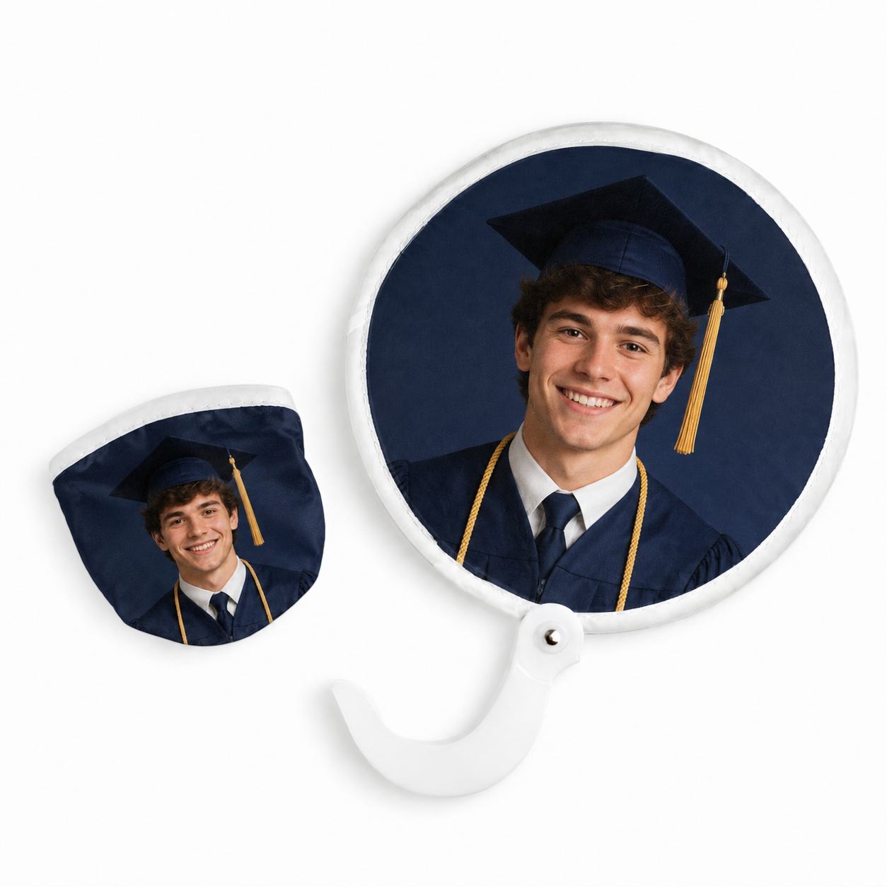 100pcs Custom Folding Flying Disc Fans with Handles, Summer Event Favors, Marketing, Sports Fans