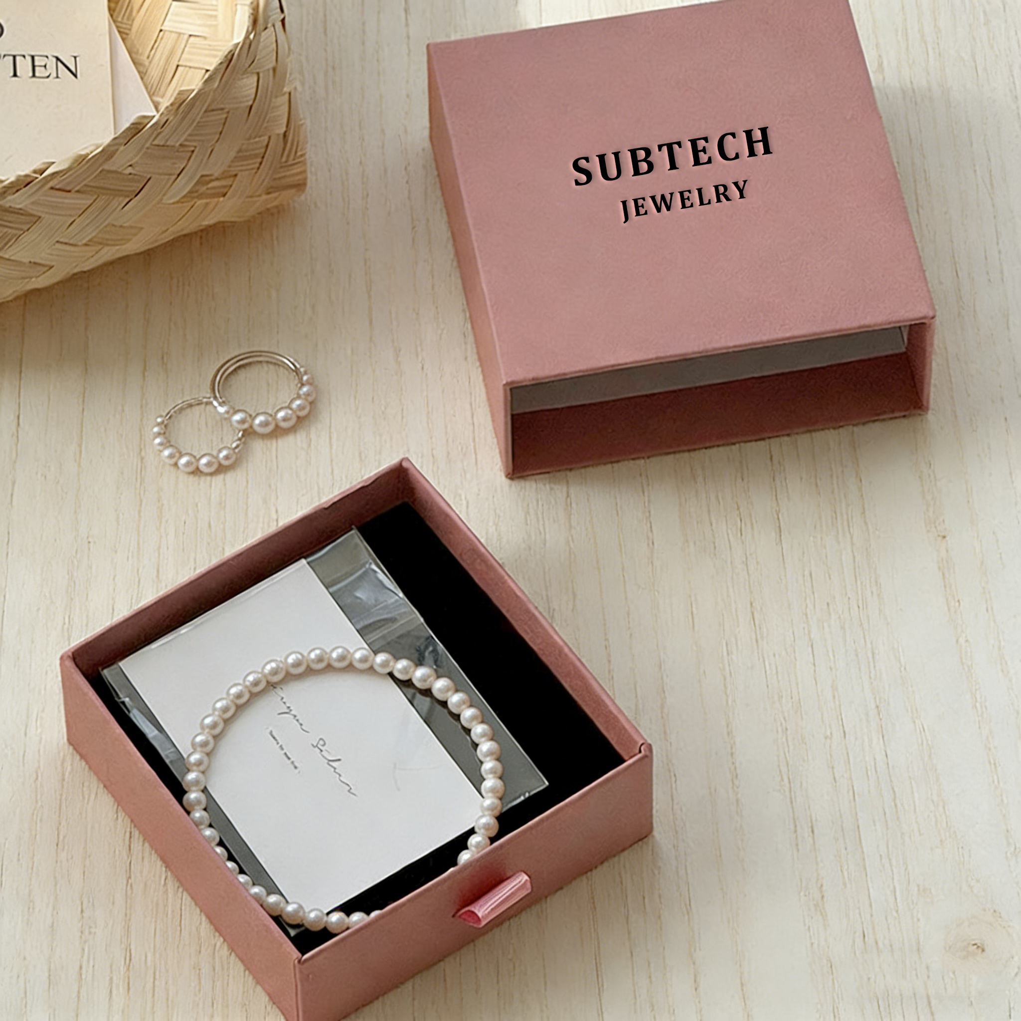 Custom Paper Drawer Jewelry Boxes, 3.5" Box for Earrings, Rings, Necklace
