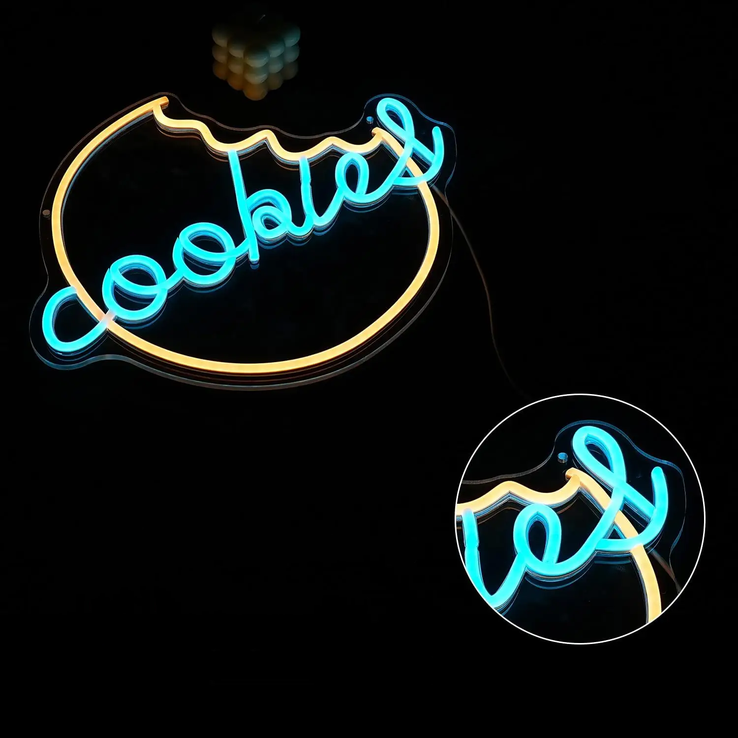 Moon Lunar LED Neon Cookies Neon Sign for Kitchen Cake Bakery Shop