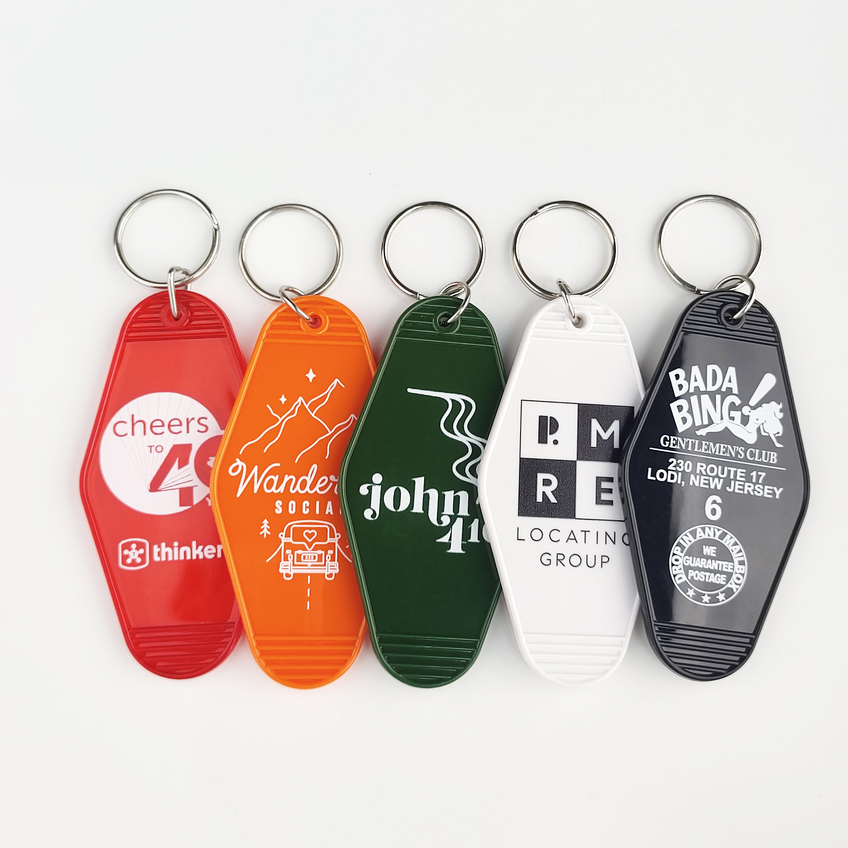 Custom Vintage Hotel Motel Keychain with Logo and Room Number