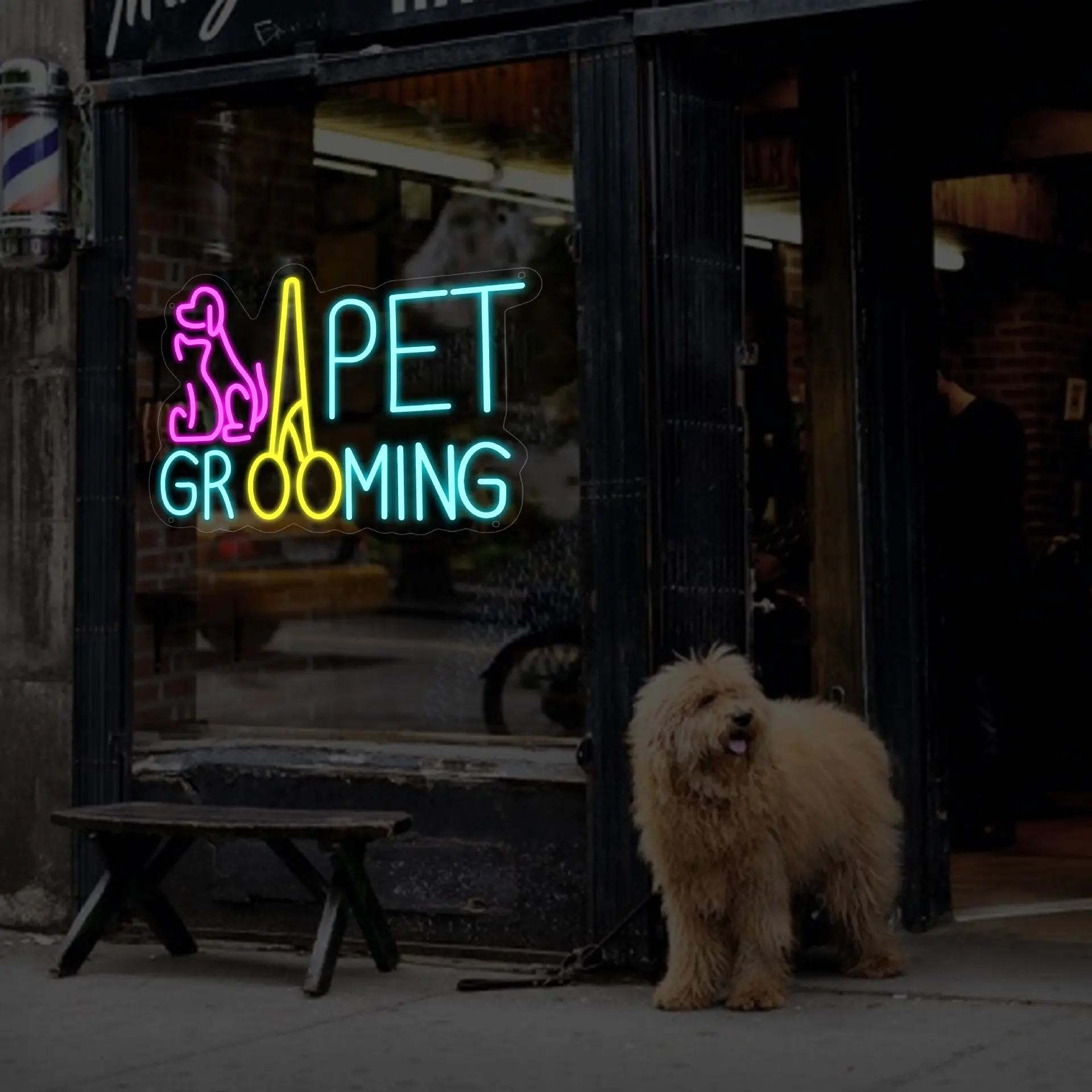 Pet Grooming LED Neon Pet Store Decor
