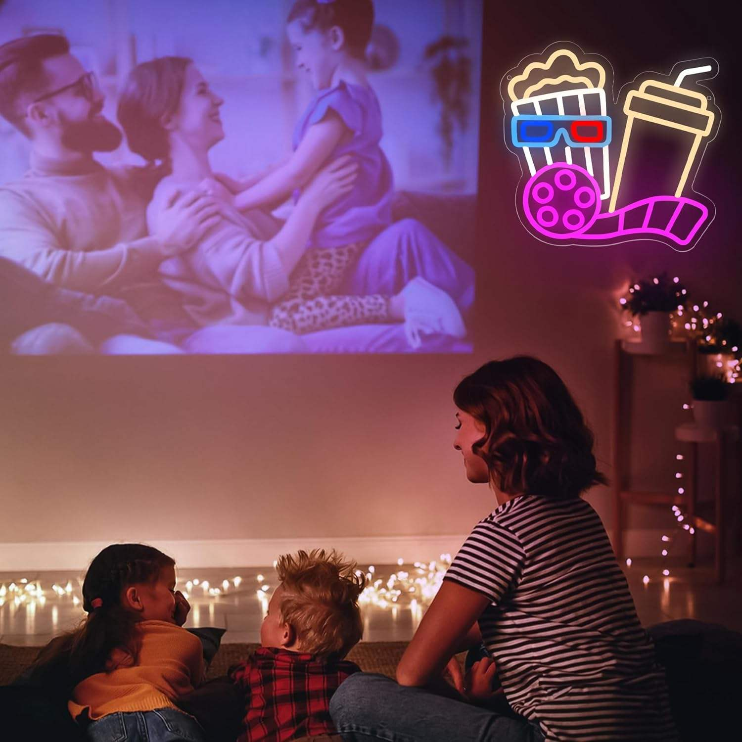 Movie Night LED Light Neon Sign Wall Decor for Home
