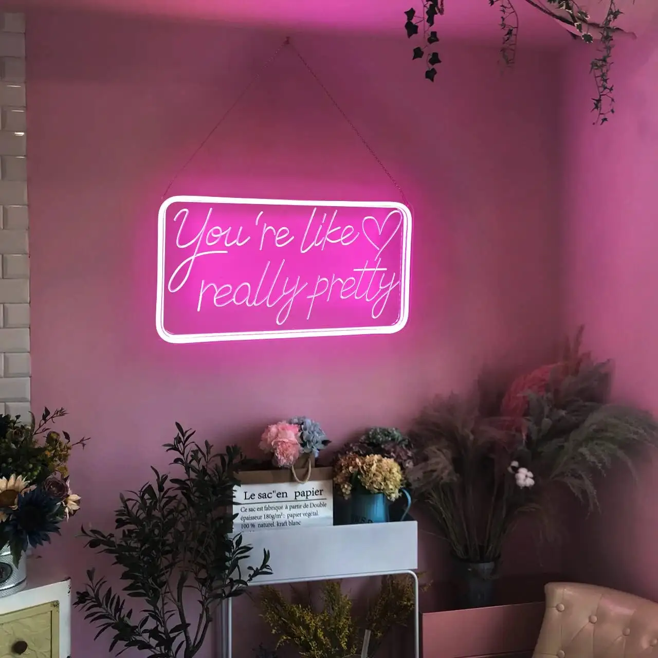 You're Like Really Pretty Neon Signs Pink Neon Words Signs Beauty Salon Decor