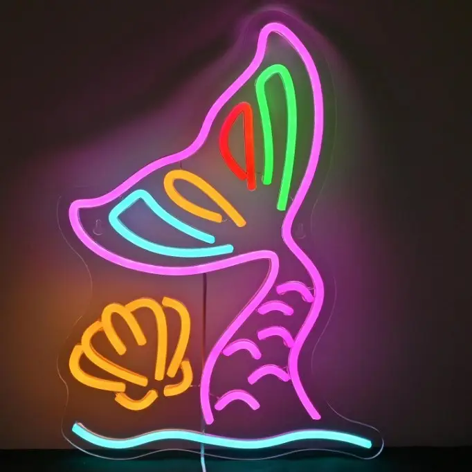 Mermaid Neon Signs LED Night Light for Children's Room