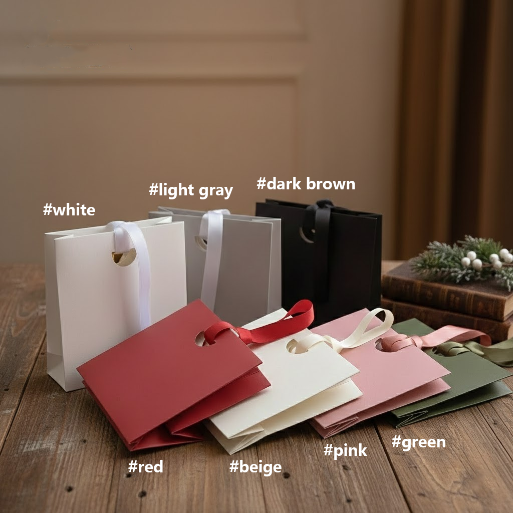 Luxury Custom Paper Bags, High-End Branded Paper Bag with Ribbon Handles