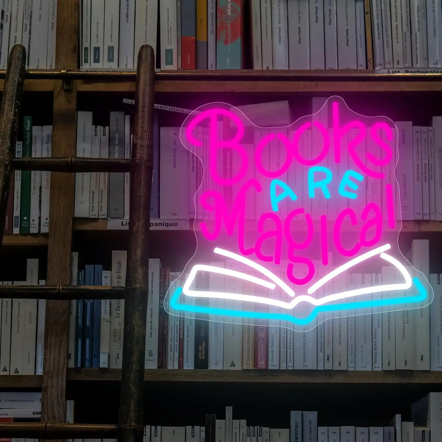 Books LED Neon Coffee Bookstore Decor