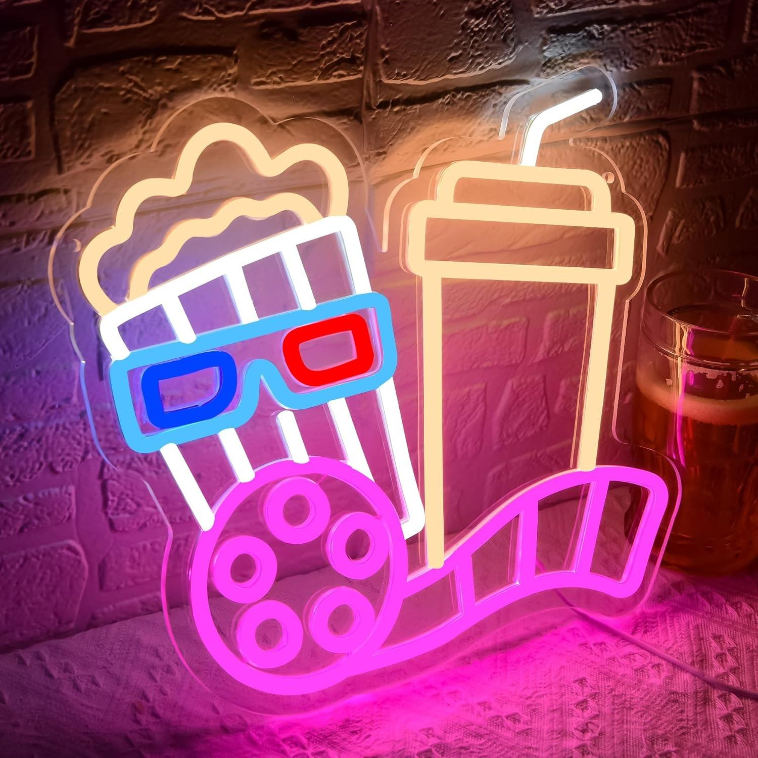 Movie Night LED Light Neon Sign Wall Decor for Home
