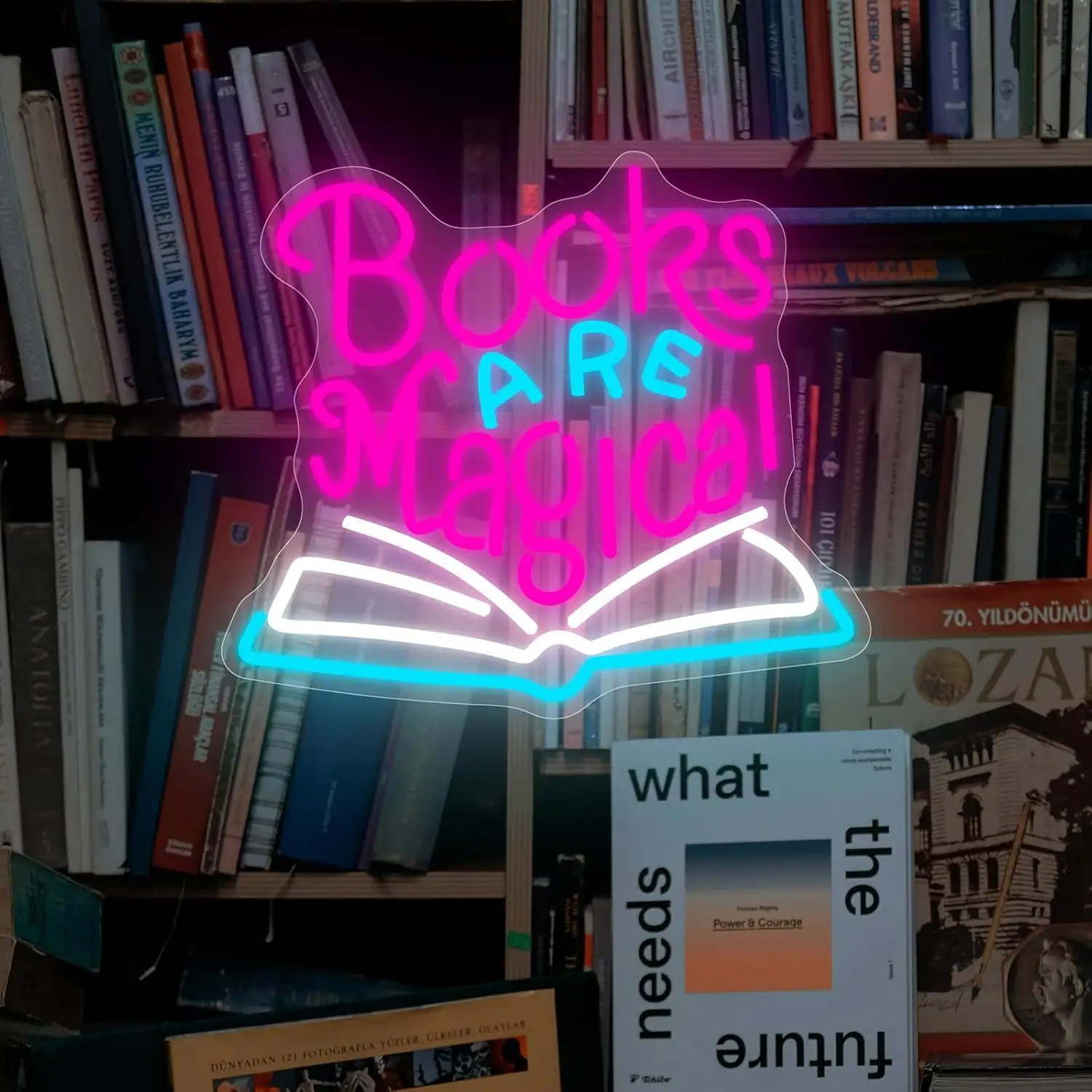 Books LED Neon Coffee Bookstore Decor