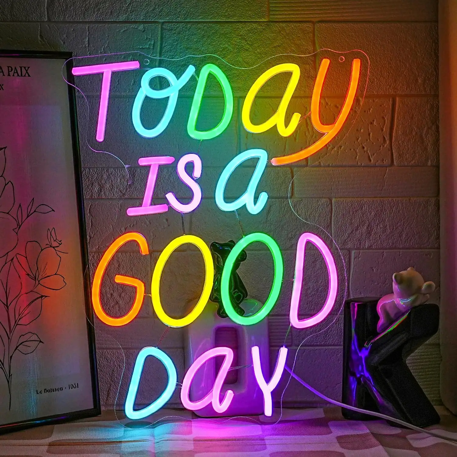 Good Day LED Neon Colorful Words Light Sign