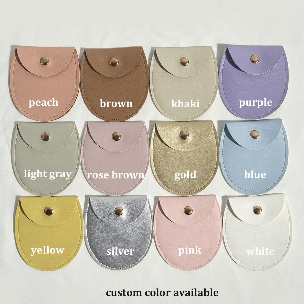 PU Leather Snap Jewelry Oval Bag