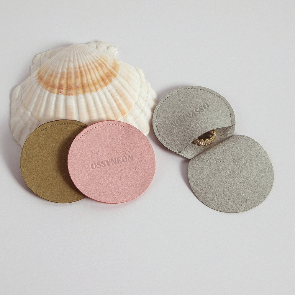 Round Microfiber Jewelry Soft Pouch for Earrings, Rings, Bracelets