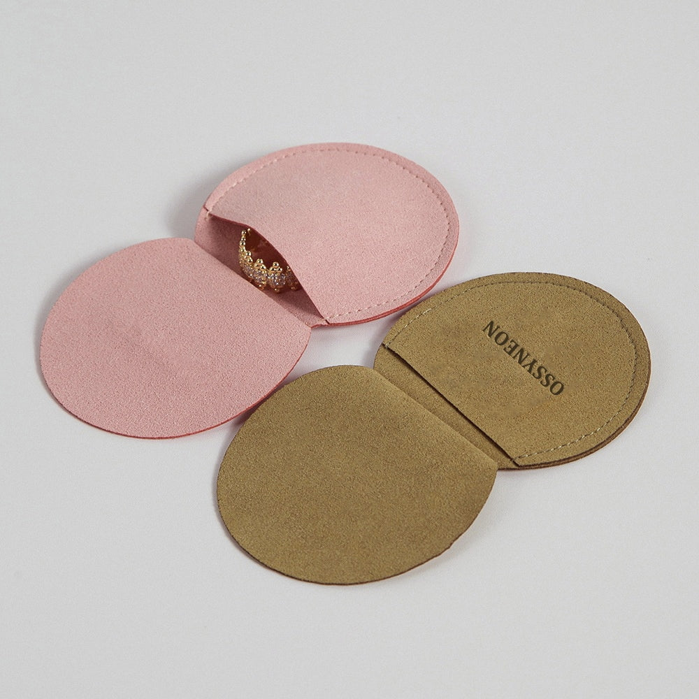 Round Microfiber Jewelry Soft Pouch for Earrings, Rings, Bracelets