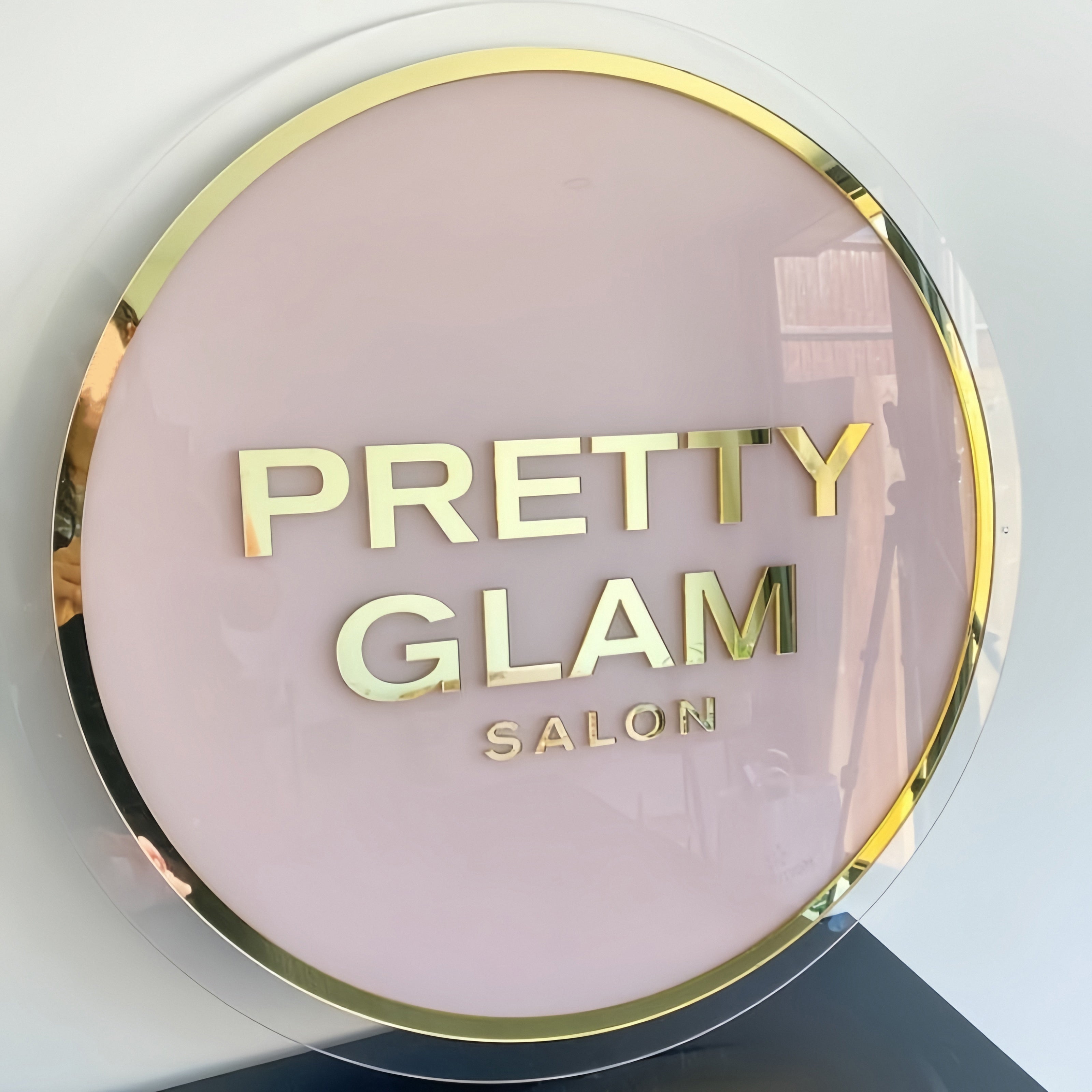 Pink Acrylic Backlit Sign for Beauty Salon Studio