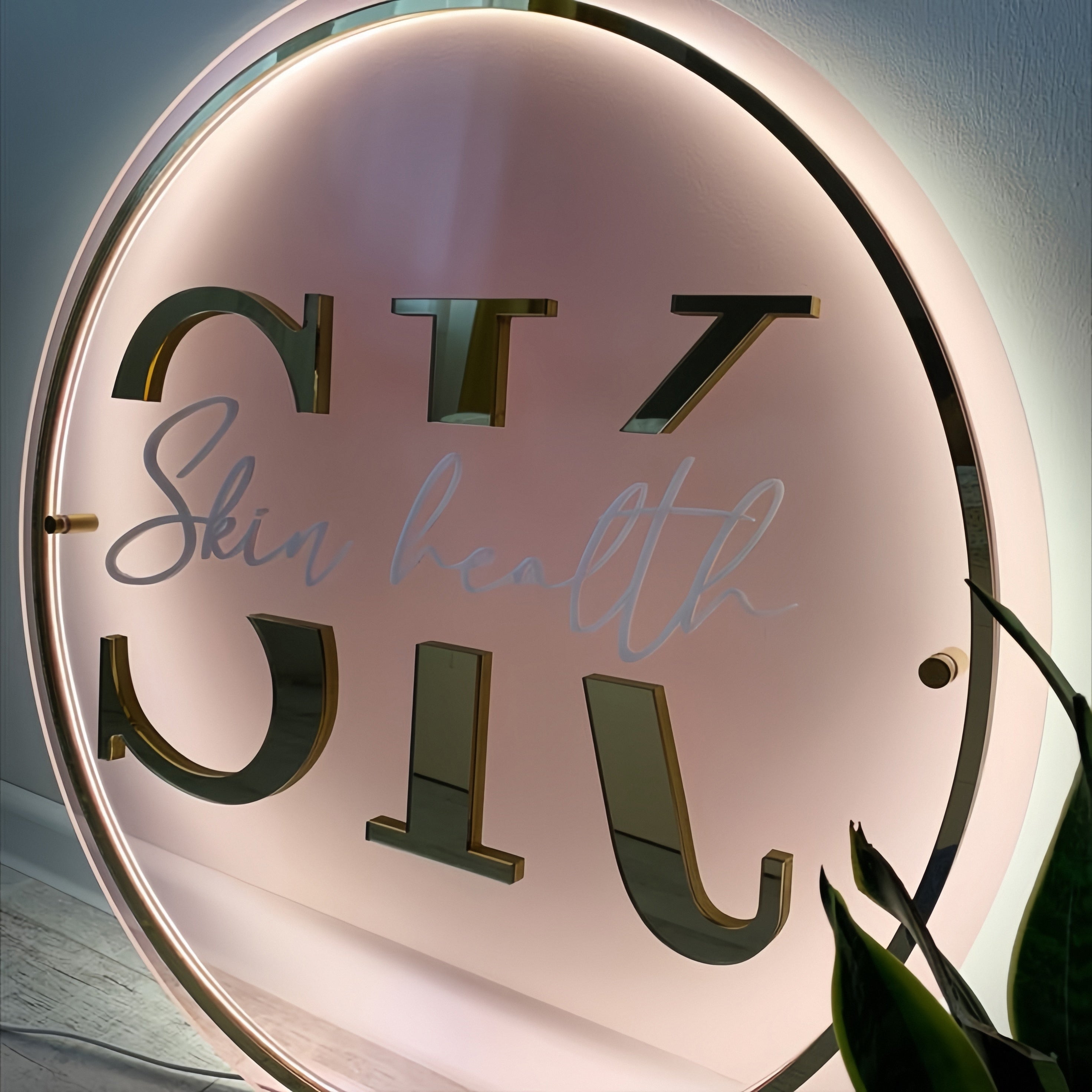 Pink Acrylic Backlit Sign for Beauty Salon Studio