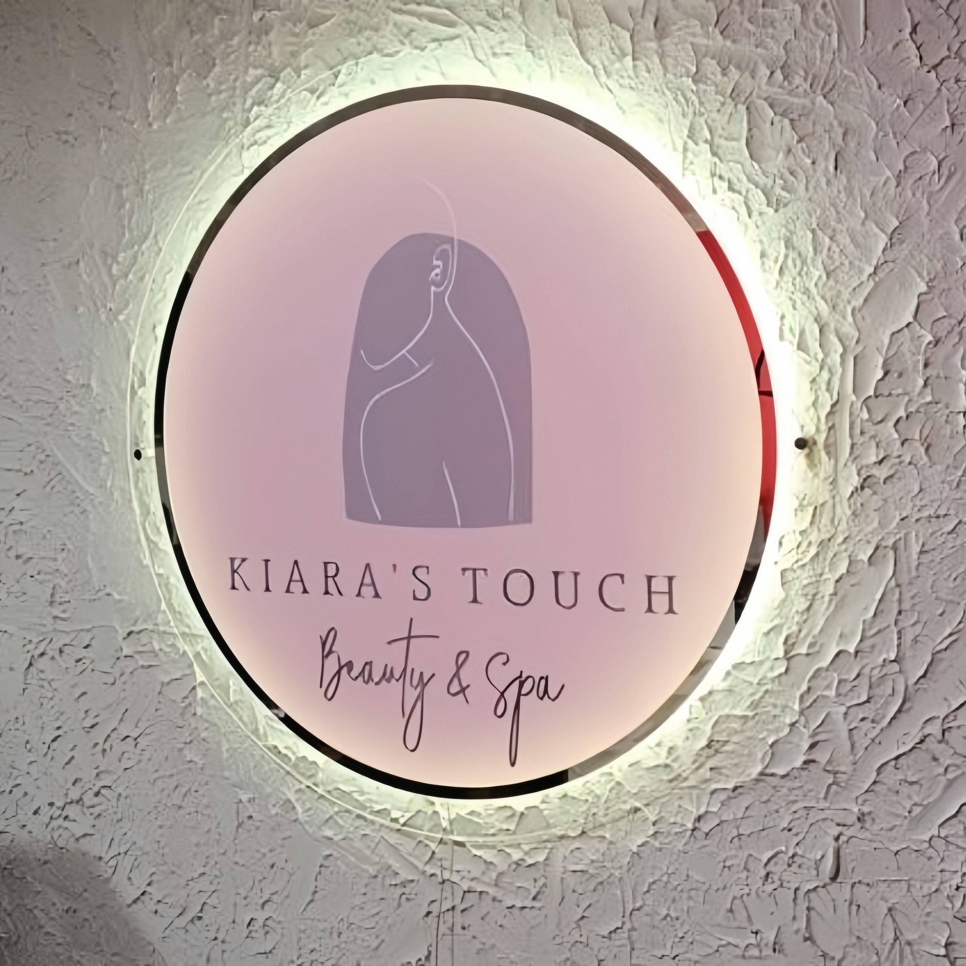 Pink Acrylic Backlit Sign for Beauty Salon Studio