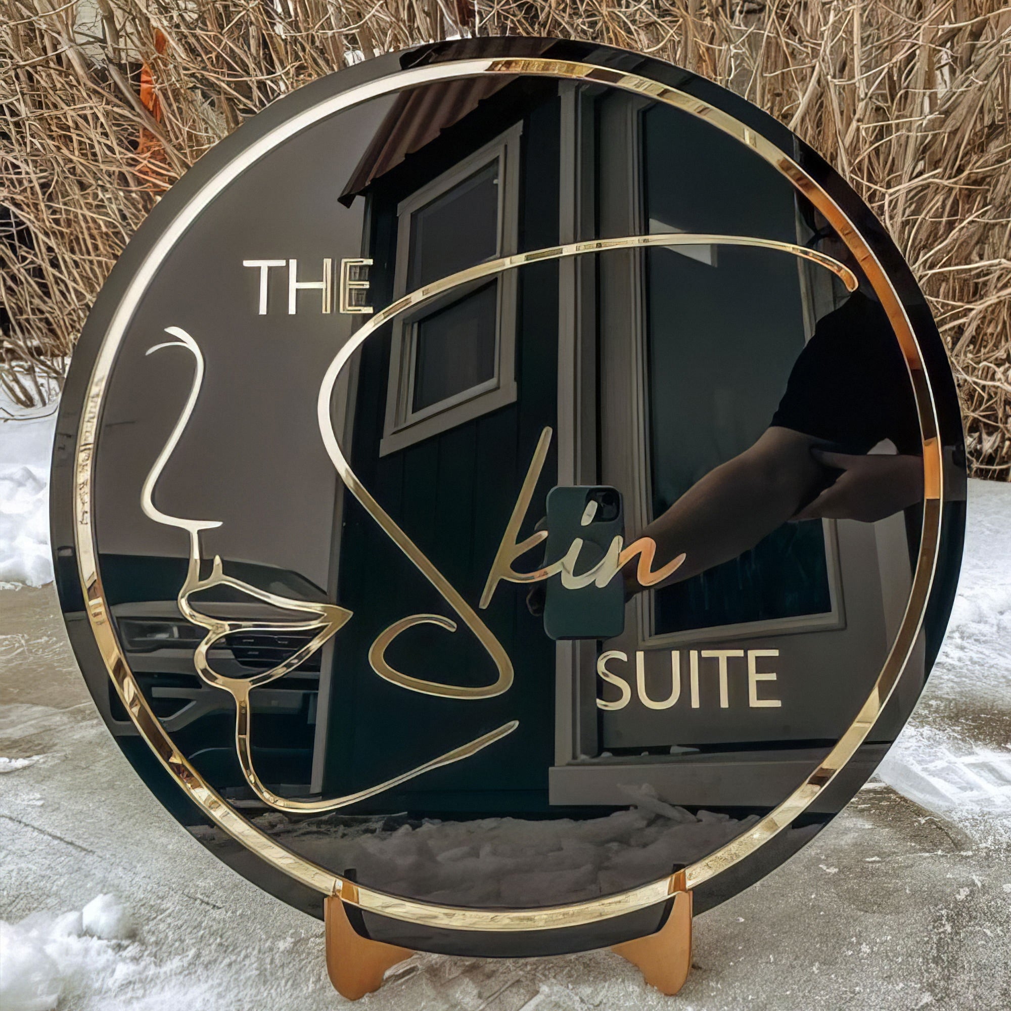 Personazlied Black Acrylic Backlit Sign Office Reception Wall Sign