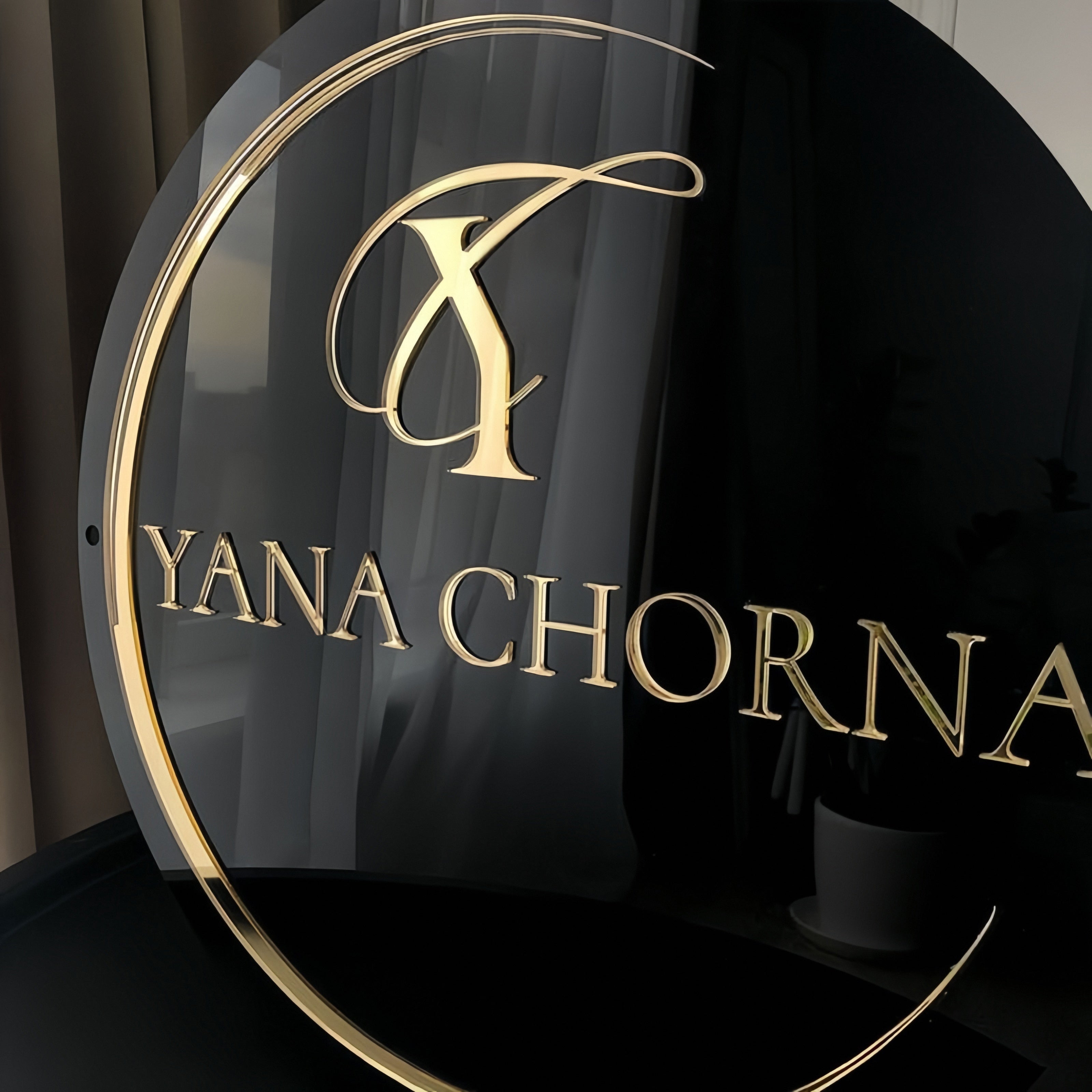 Personazlied Black Acrylic Backlit Sign Office Reception Wall Sign