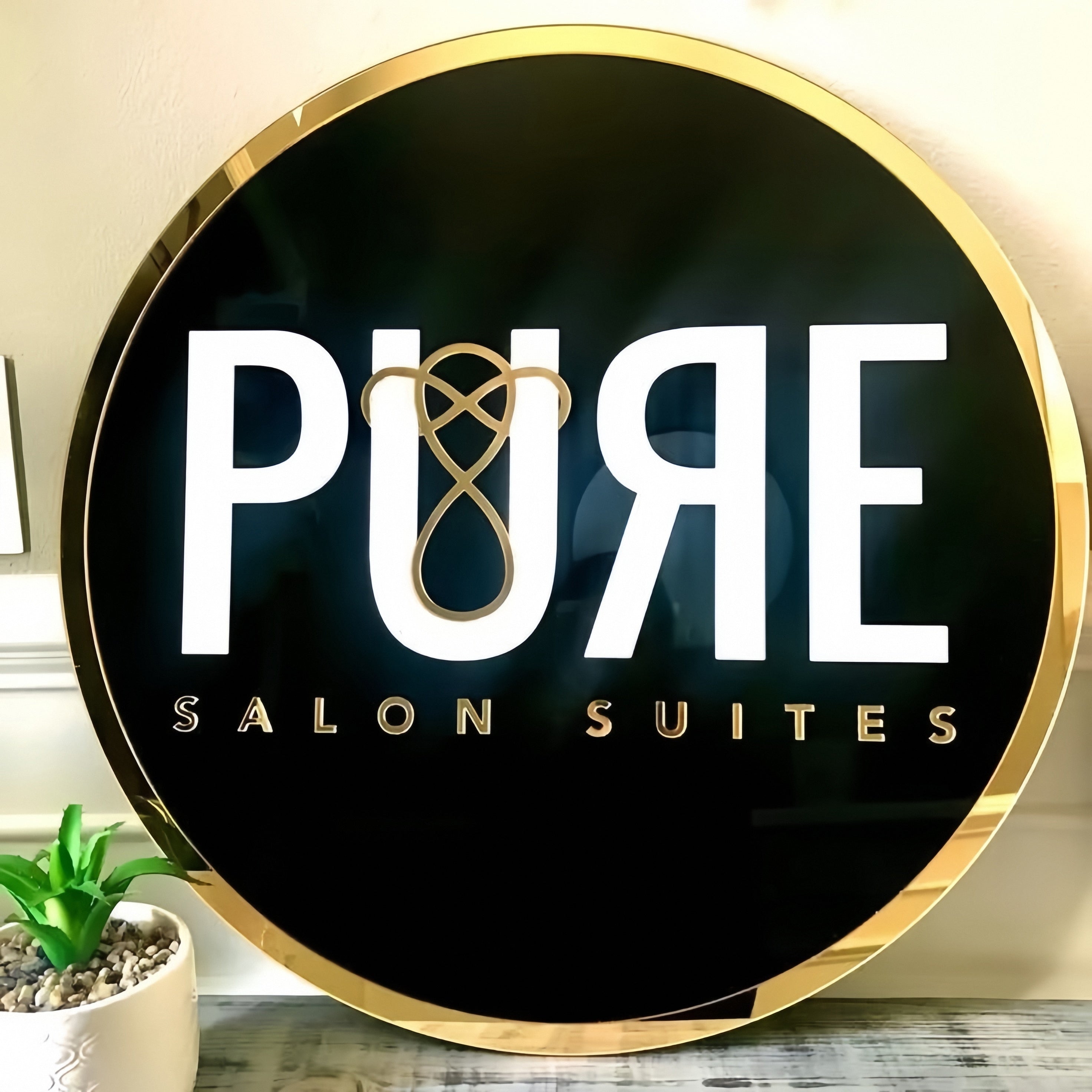 Personazlied Black Acrylic Backlit Sign Office Reception Wall Sign