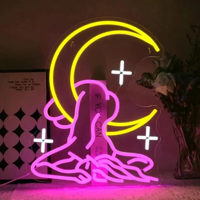 Beauty and Moon Neon Sign | Gifts for Girls | Beauty Salon Neon Signs | Unique Gifts