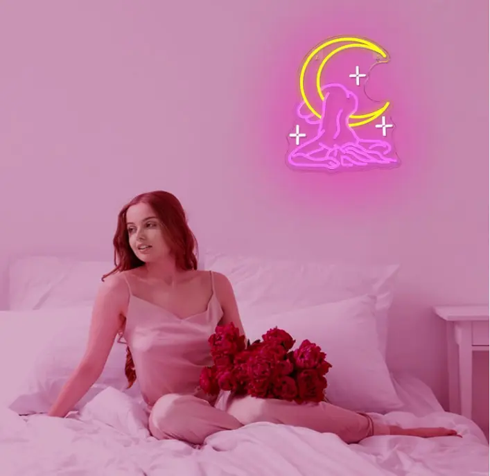 Beauty and Moon Neon Sign for Girls Beauty Salon Neon Signs